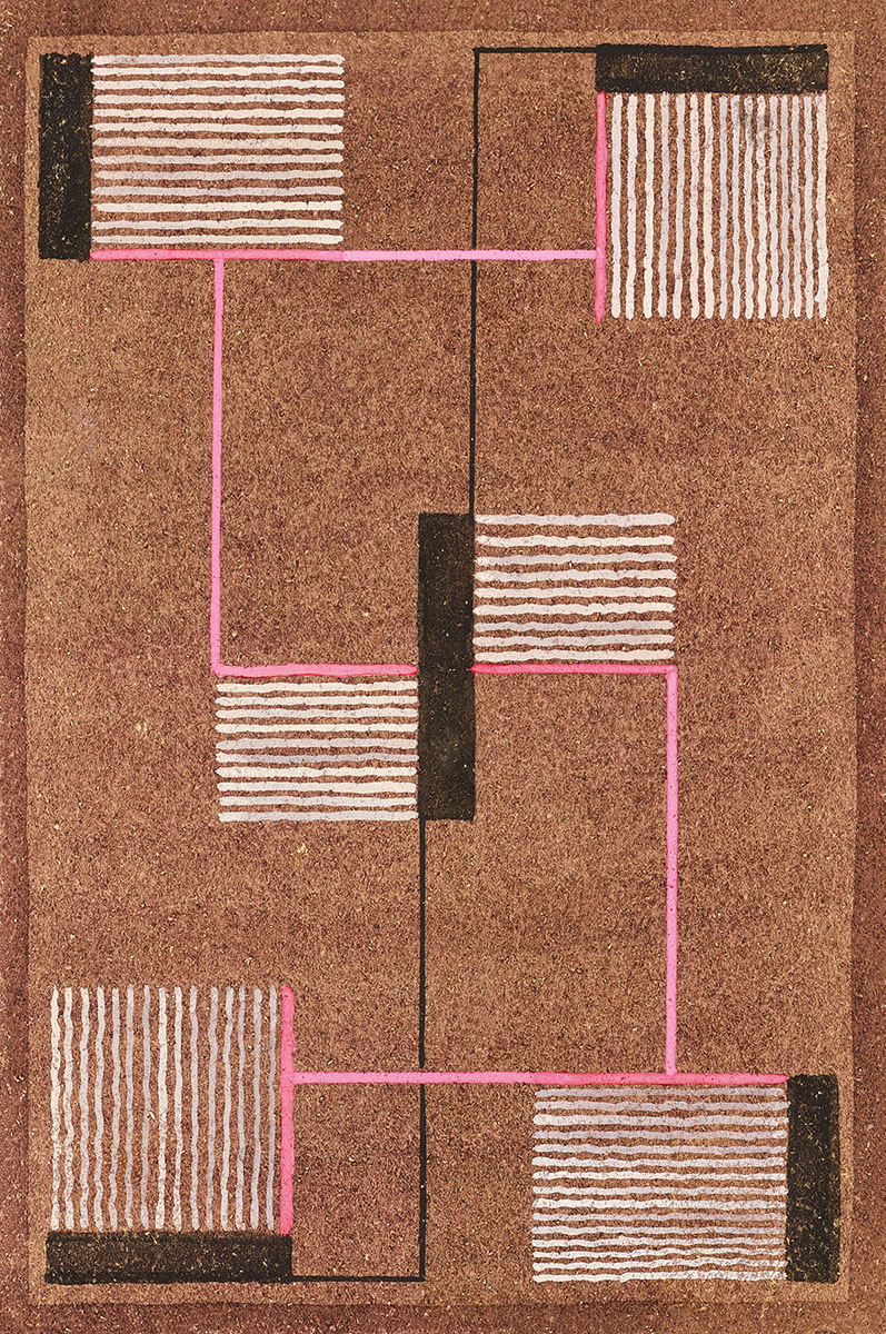 Maquette de tapis à décor géométrique